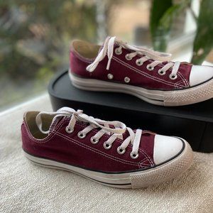 Converse Chuck Taylor All Star Lo Sneaker - red wine burgundy, Women S 9 Men S 7